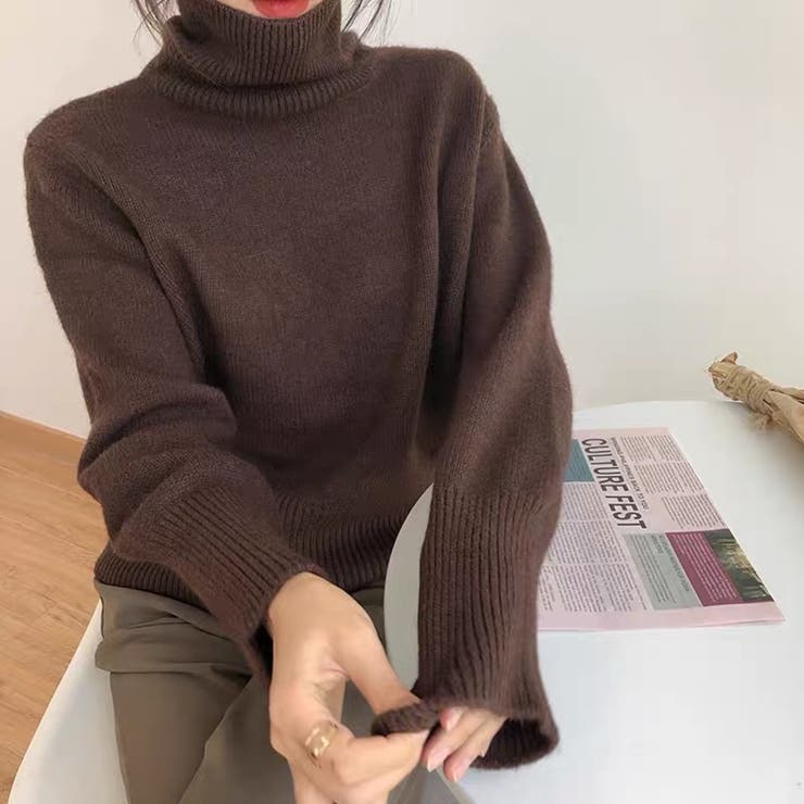 【全10色】もっちりあったか ハイネック リブニット | Beststore | 詳細画像15 