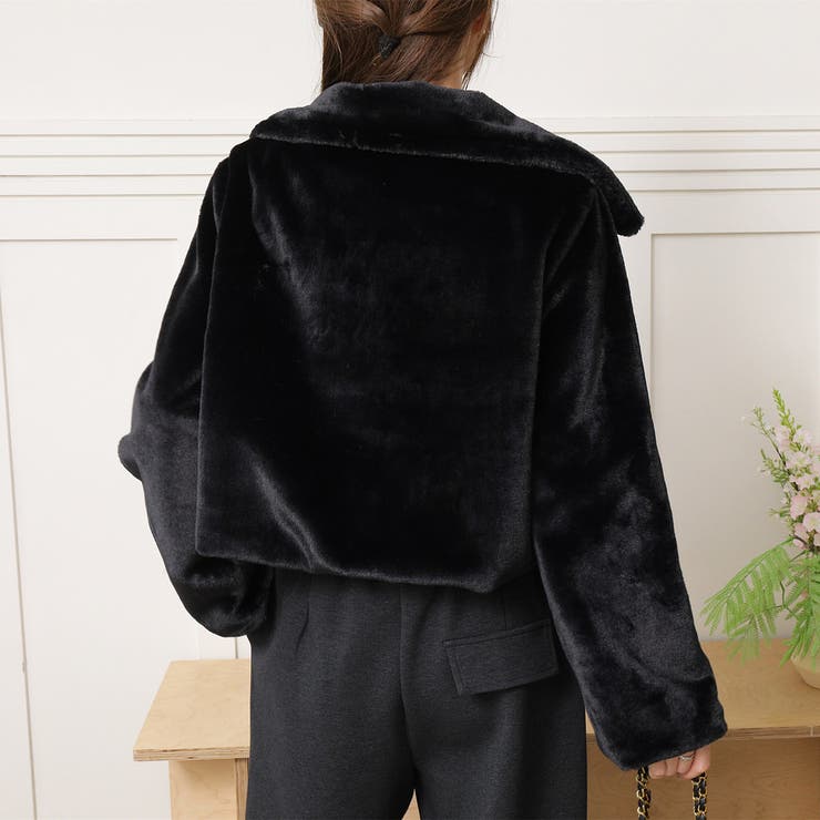 ふわふわ手触り エコファー ショート丈 ジップアップブルゾン 全3色 | Beststore | 詳細画像18 