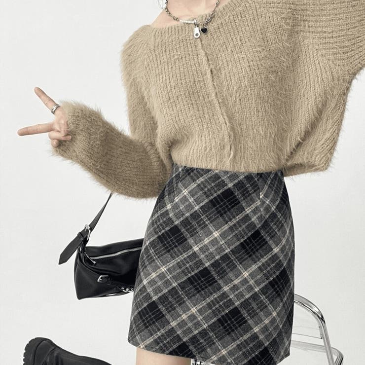 「大人可愛い」チェック柄 台形スカート チェックミニスカート レディース | Beststore | 詳細画像3 