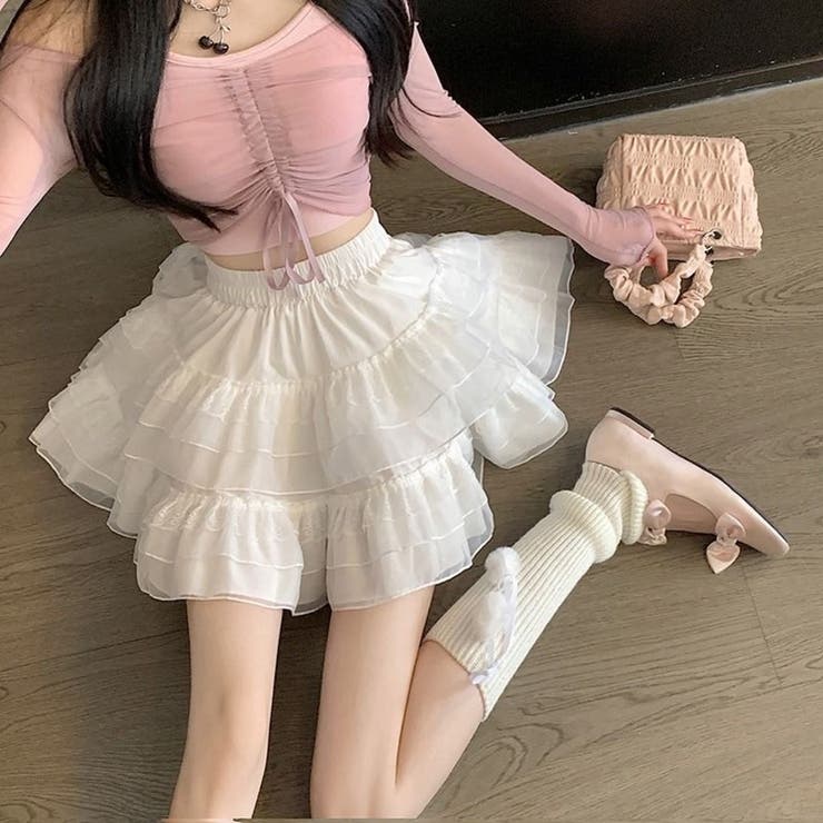 ボリュームフリル ミニ丈 ティアードスカート（インナーパンツ付） | Beststore | 詳細画像11 