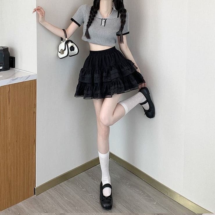 ボリュームフリル ミニ丈 ティアードスカート（インナーパンツ付） | Beststore | 詳細画像6 