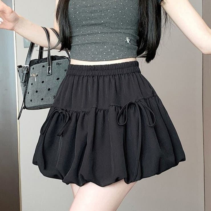 リボン付き バブルバルーンスカート ミニスカート 裏地パンツ付き | Beststore | 詳細画像8 