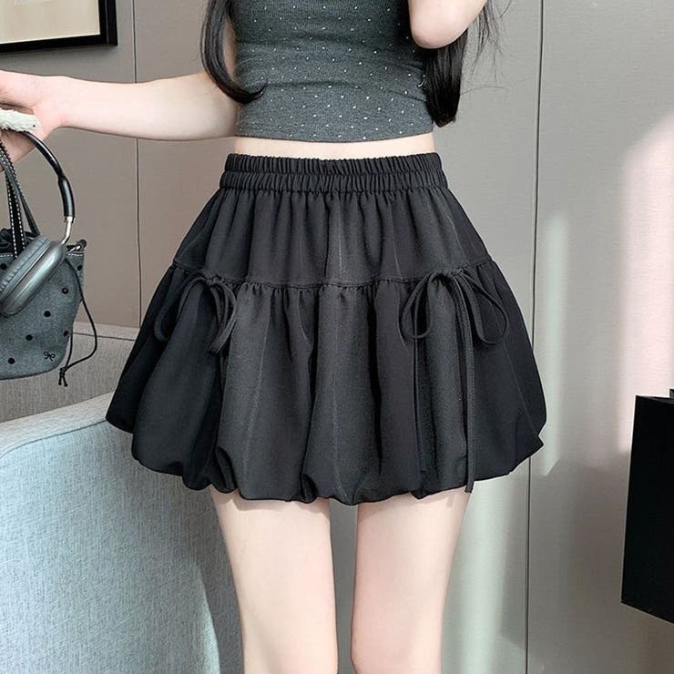 リボン付き バブルバルーンスカート ミニスカート 裏地パンツ付き | Beststore | 詳細画像9 