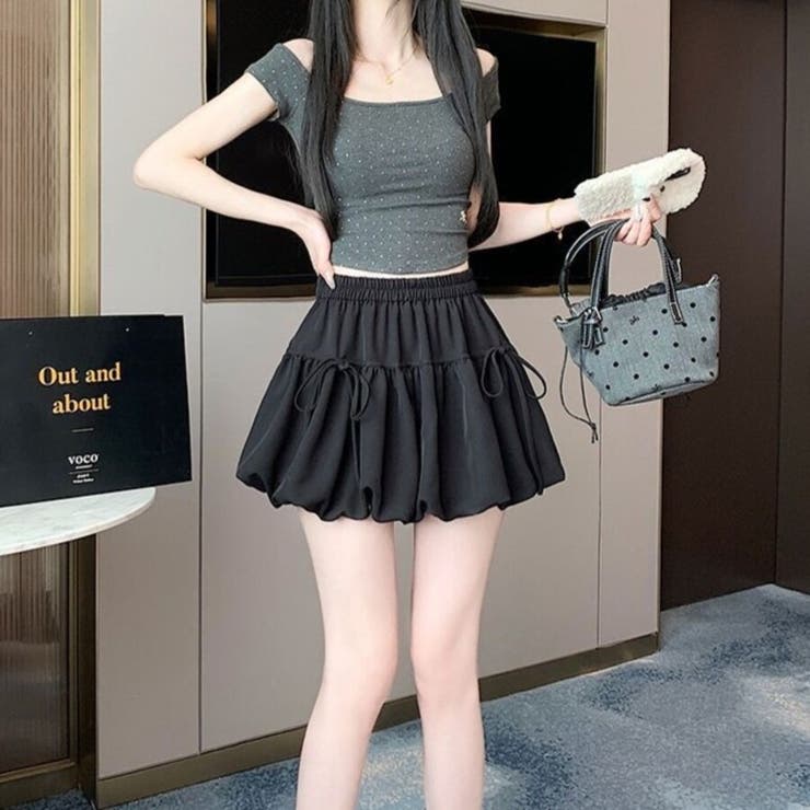 リボン付き バブルバルーンスカート ミニスカート 裏地パンツ付き | Beststore | 詳細画像12 