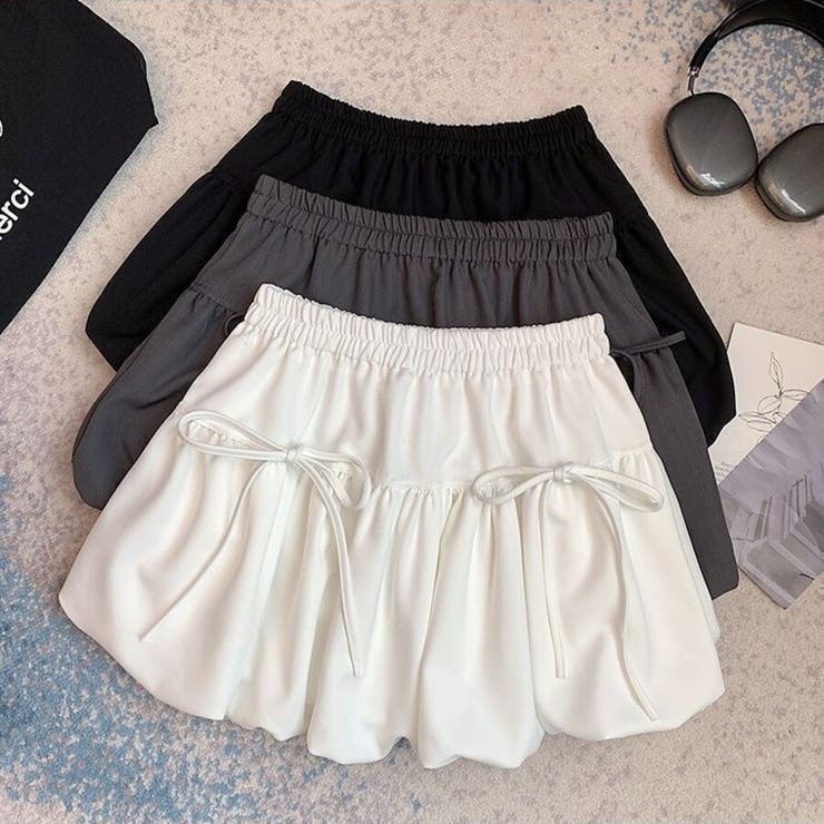 リボン付き バブルバルーンスカート ミニスカート 裏地パンツ付き | Beststore | 詳細画像14 