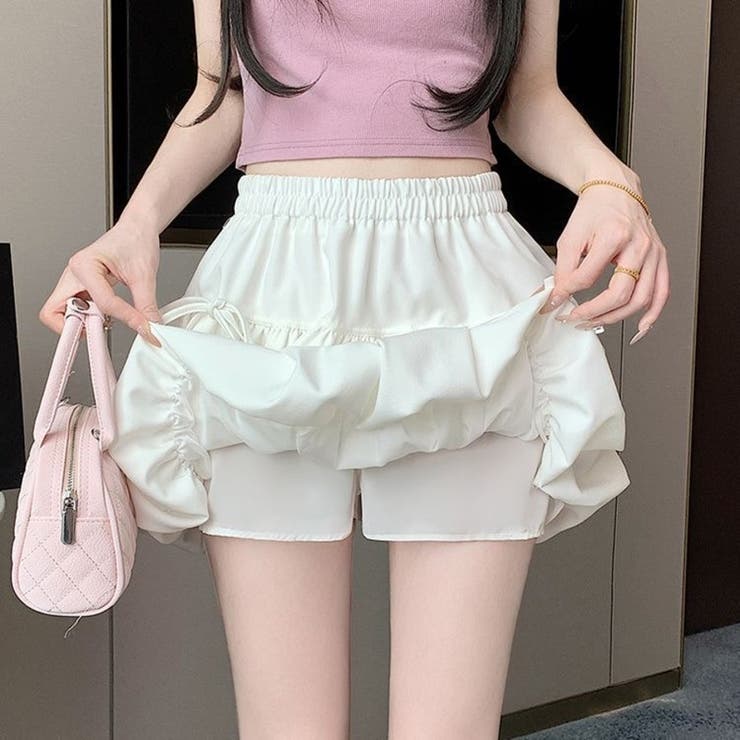 リボン付き バブルバルーンスカート ミニスカート 裏地パンツ付き | Beststore | 詳細画像7 