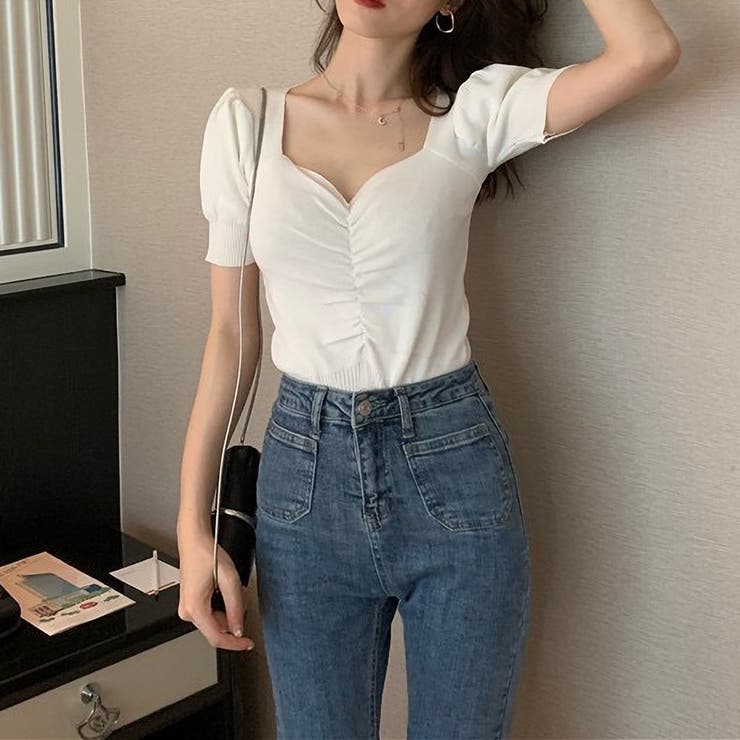 ニットソー半袖 ショートｖネック ニットソー | Beststore | 詳細画像5 