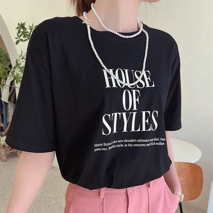 ブラック | ロゴT カラーロゴプリントTシャツ トップス | Beststore