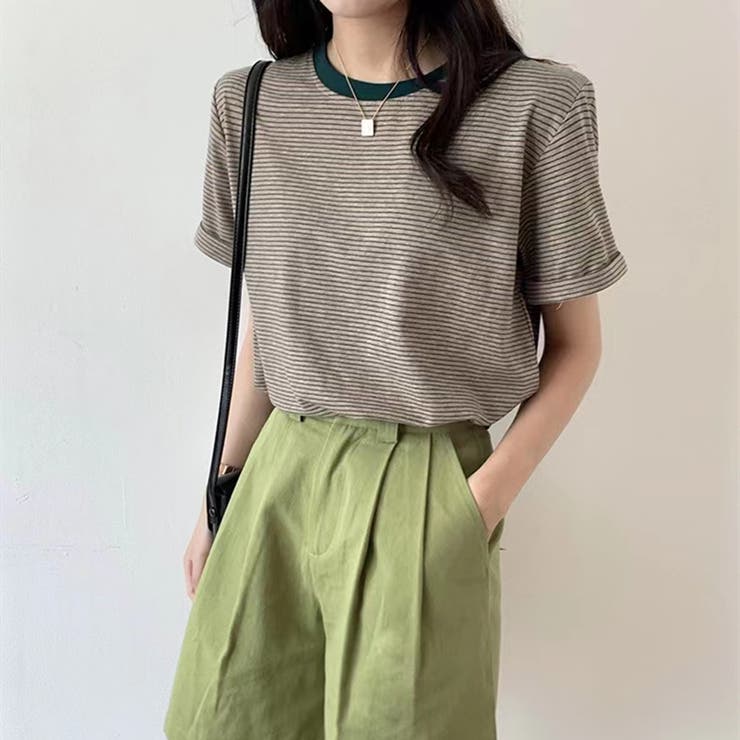 バイカラーボーダーTシャツ 韓国ファッション tシャツ | Beststore | 詳細画像3 