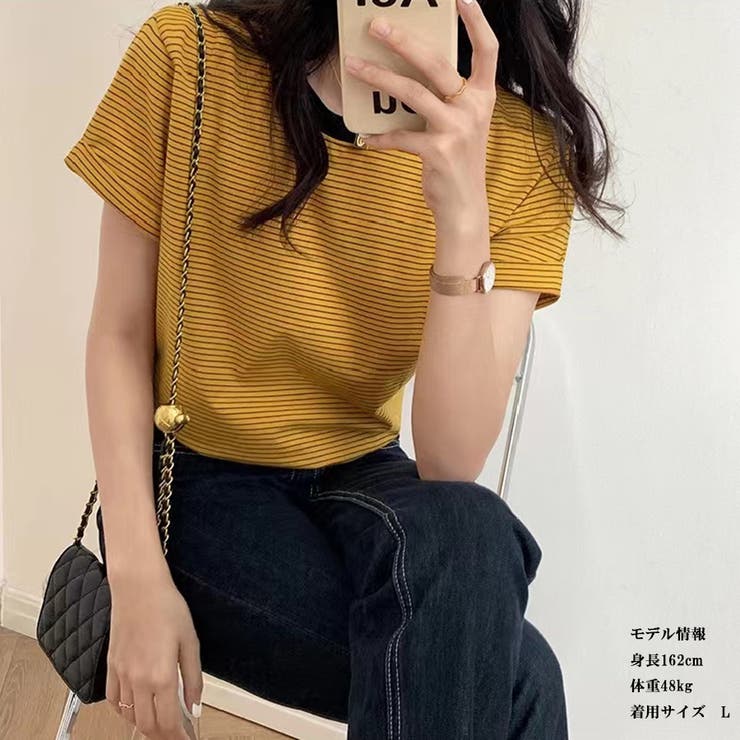 バイカラーボーダーTシャツ 韓国ファッション tシャツ | Beststore | 詳細画像4 