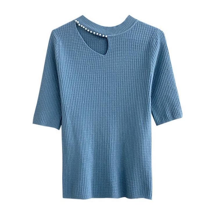 サマーニット 半袖 デコルテ開き | Beststore | 詳細画像1 