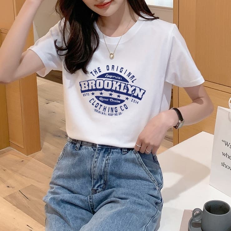 ロゴTシャツ半袖 カラーロゴプリント 英字[品番：BSRW0000813