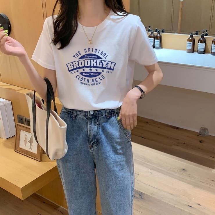 ロゴTシャツ半袖 カラーロゴプリント 英字[品番：BSRW0000813
