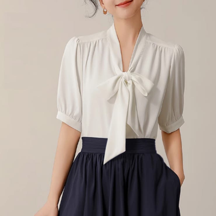 ボウタイリボンブラウス トップス シャツ | Beststore | 詳細画像2 