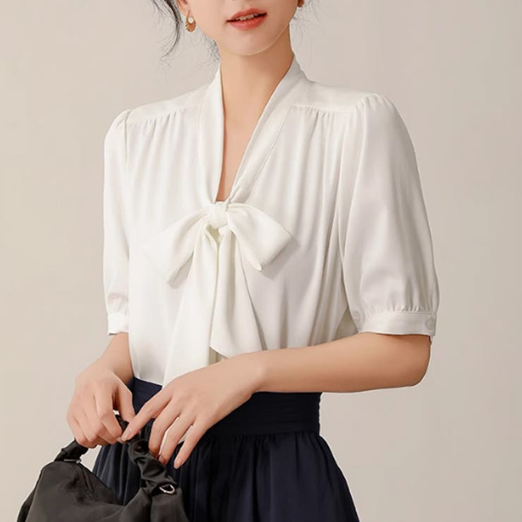 ボウタイリボンブラウス トップス シャツ | Beststore | 詳細画像4 