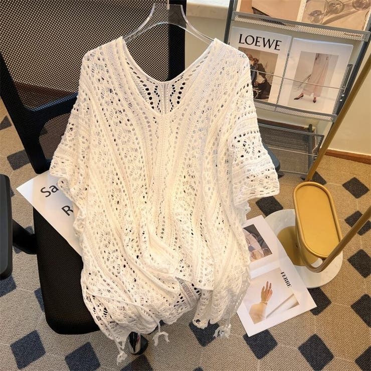 【全4色】オーバーサイズ かぎ針編み風 Vネック | Beststore | 詳細画像21 
