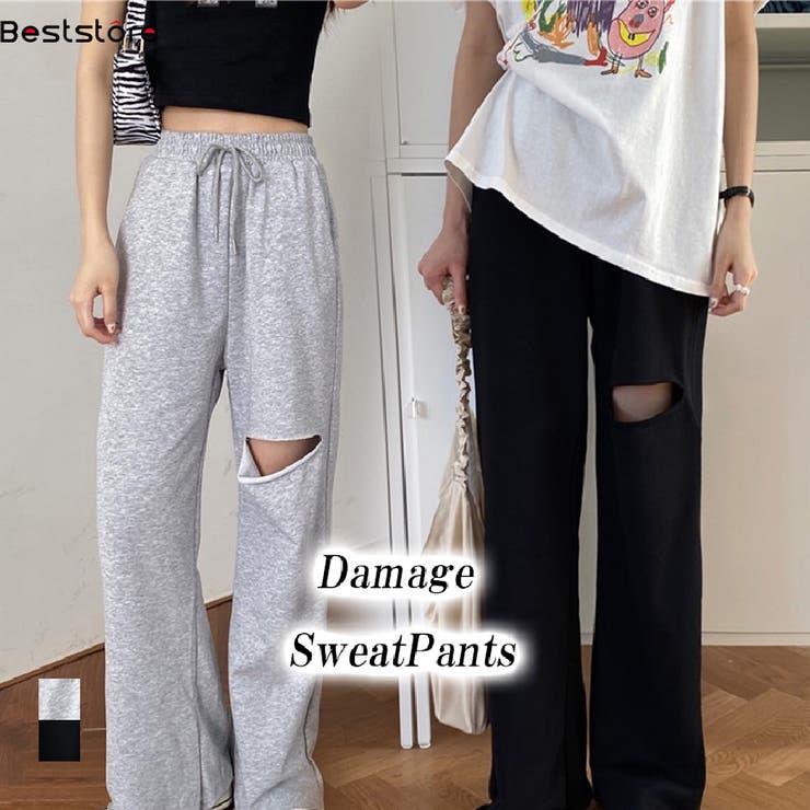 韓国ファッション 穴あきスウェットパンツ スエット 品番 Bsrw Beststore ベストストア のレディースファッション通販 Shoplist ショップリスト