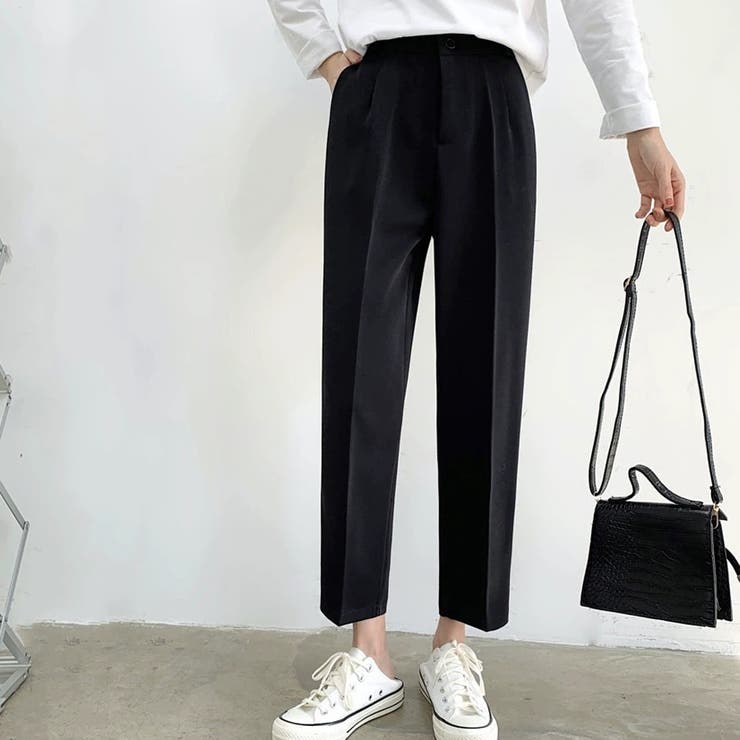 ウエストゴム センタープレス テーパードパンツ[品番