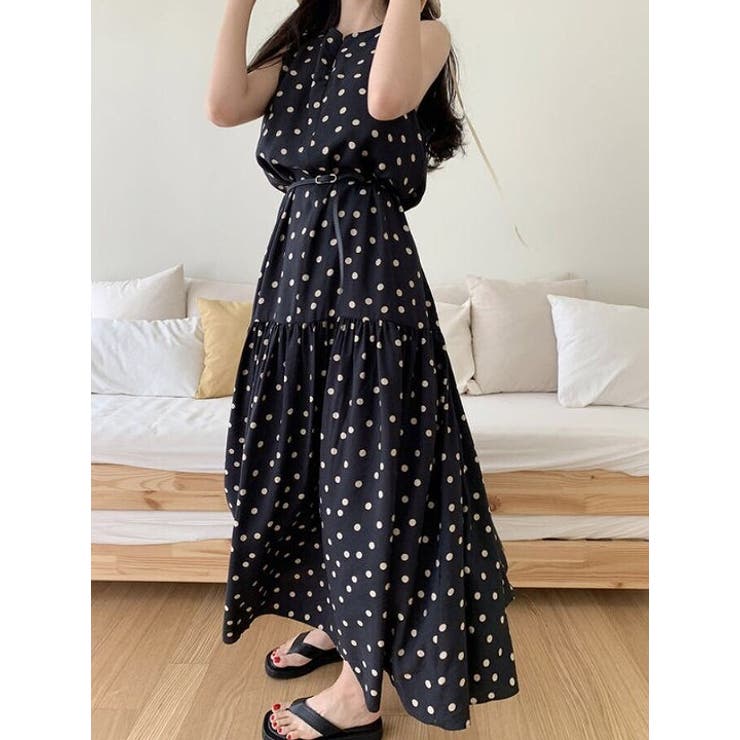 レトロドットノースリーブワンピース 韓国fashion 品番 Uz Bifrost ビフレスト のレディースファッション通販 Shoplist ショップリスト