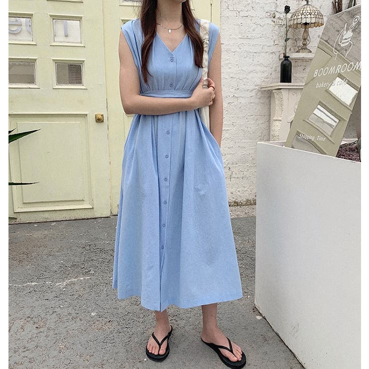 Vネックウエストマークワンピース 韓国 Fashion 品番 Uz Bifrost ビフレスト のレディースファッション通販 Shoplist ショップリスト