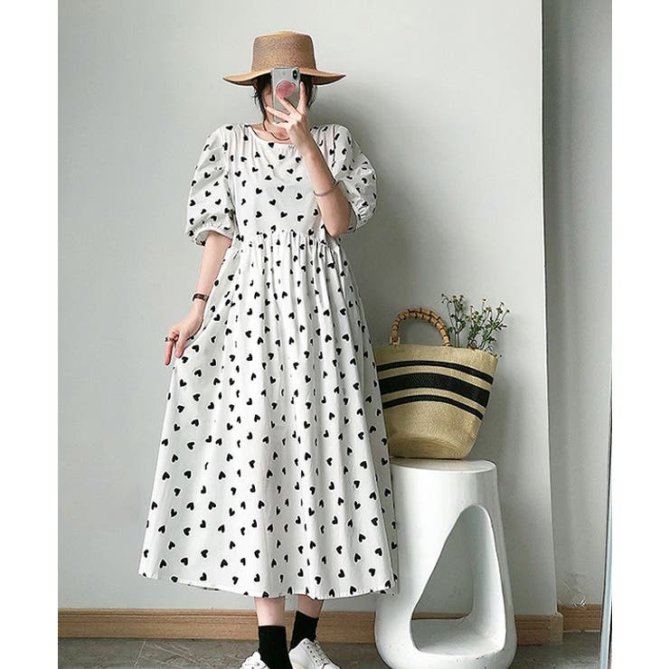 ボリュームスリーブドットハートワンピース 品番 Uz Bifrost ビフレスト のレディースファッション通販 Shoplist ショップリスト