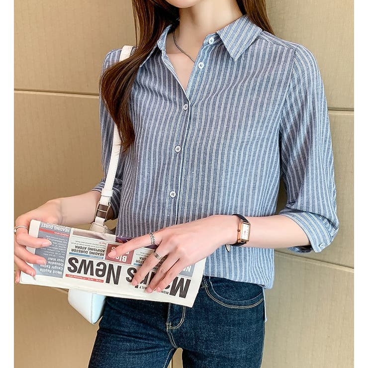 Bifrost ストライプシャツ 21春夏商品 韓国ファッション 品番 Uz Bifrost ビフレスト のレディース ファッション通販 Shoplist ショップリスト