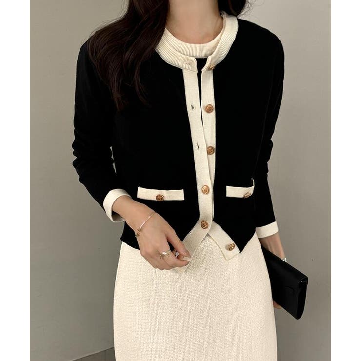 バイカラー ニットカーディガン セット | Bifrost | 詳細画像2 