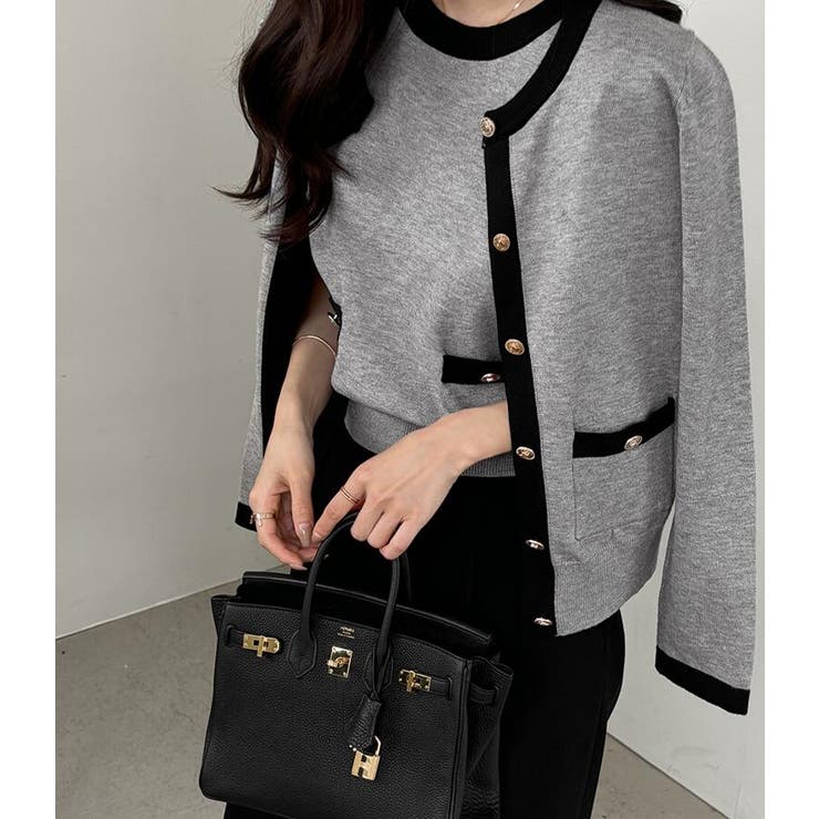 バイカラー ニットカーディガン セット | Bifrost | 詳細画像4 