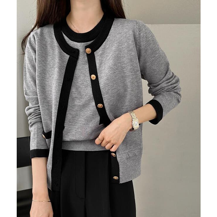 バイカラー ニットカーディガン セット | Bifrost | 詳細画像5 