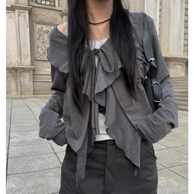 フリル ラップカーディガン | Bifrost | 詳細画像1 