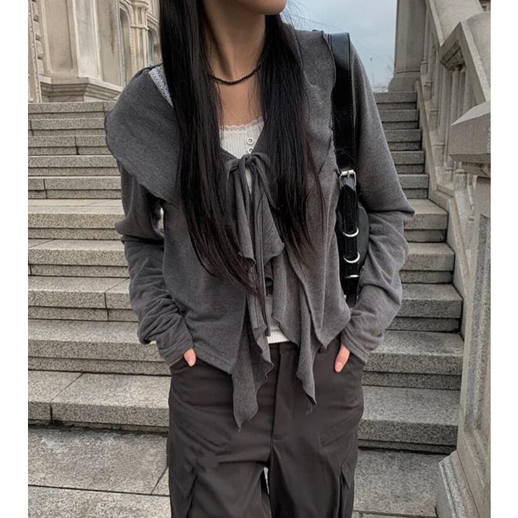 フリル ラップカーディガン | Bifrost | 詳細画像4 