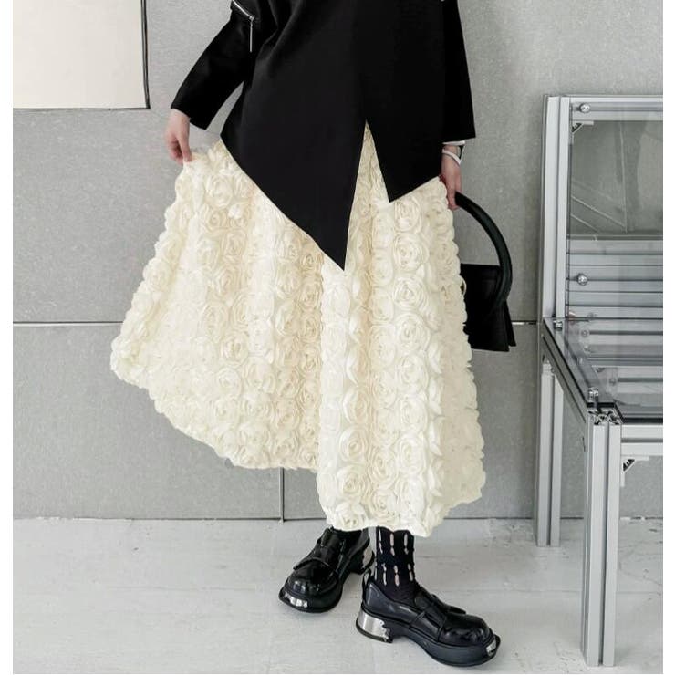 ベージュ | ボリューム ロゼット スカート | Bifrost