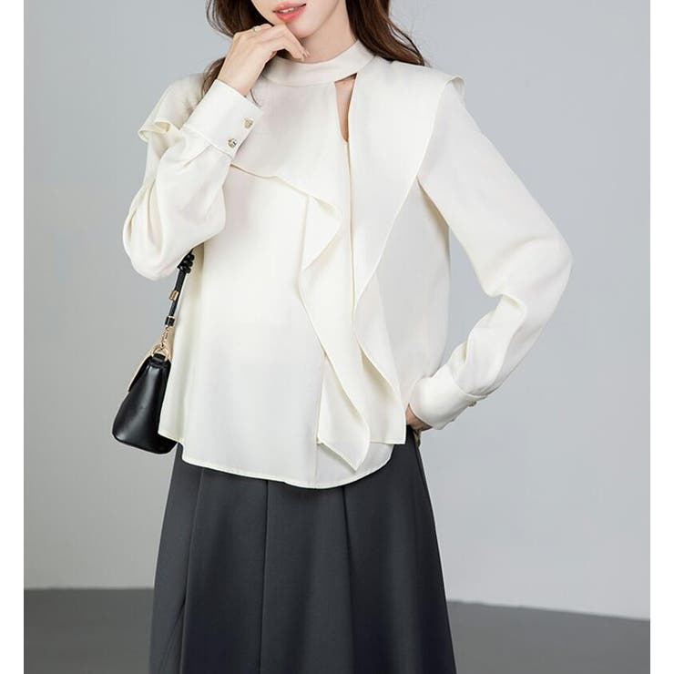 スタンドカラー アシメフリルトップス | Bifrost | 詳細画像7 