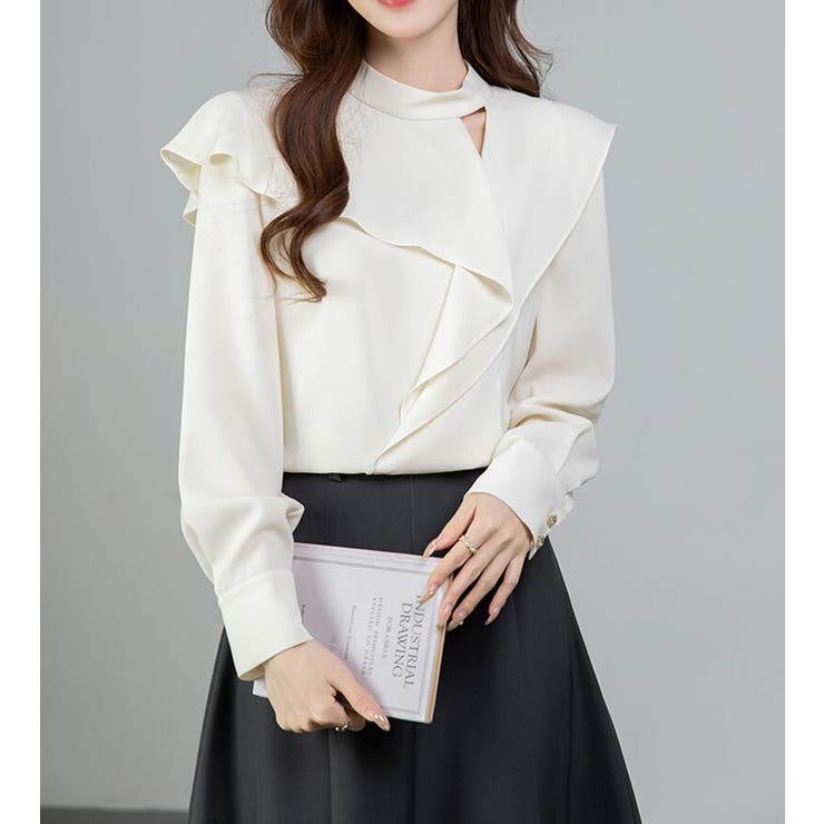 スタンドカラー アシメフリルトップス | Bifrost | 詳細画像8 