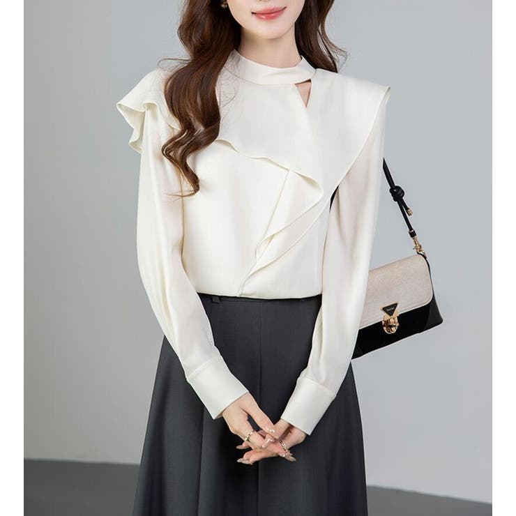 スタンドカラー アシメフリルトップス | Bifrost | 詳細画像11 