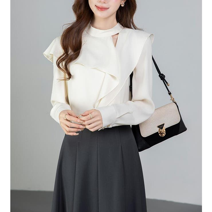 スタンドカラー アシメフリルトップス | Bifrost | 詳細画像13 