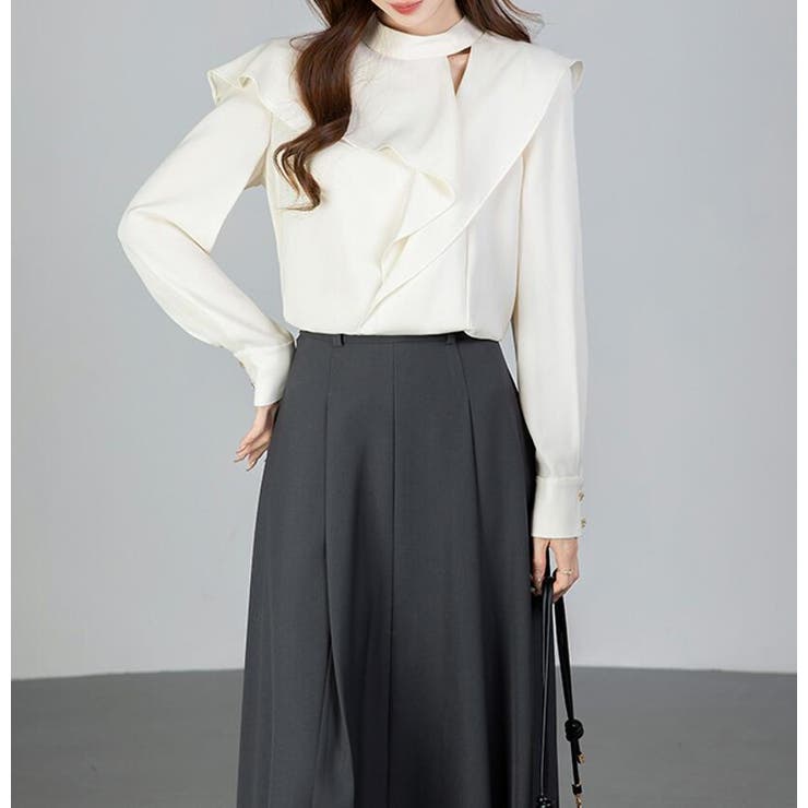 スタンドカラー アシメフリルトップス | Bifrost | 詳細画像14 