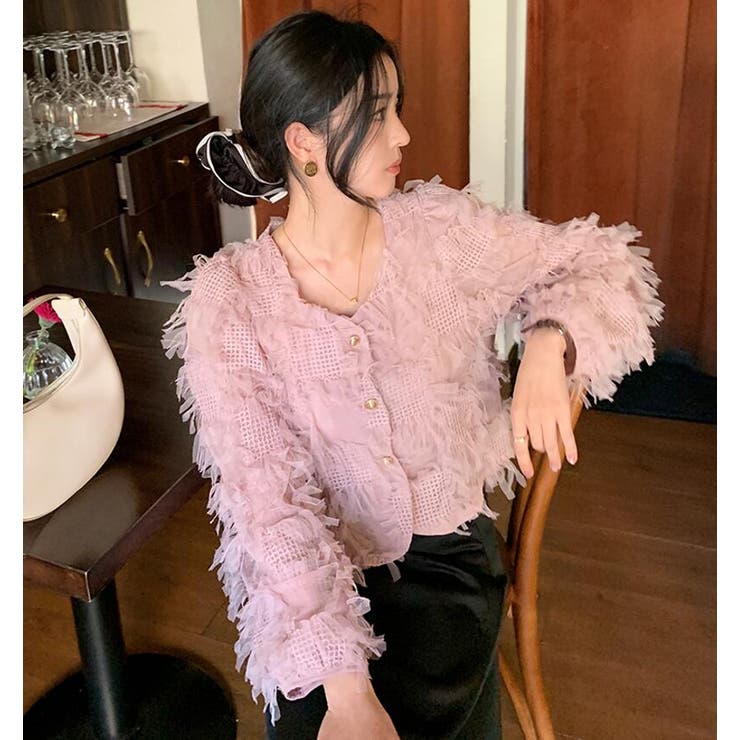 チュール フリル ショートカーディガン | Bifrost | 詳細画像2 