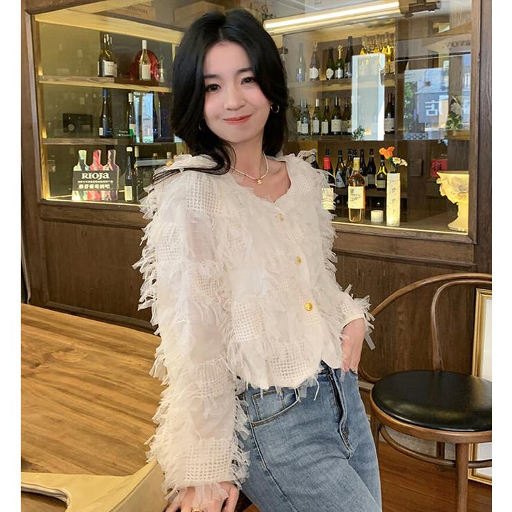 チュール フリル ショートカーディガン | Bifrost | 詳細画像4 