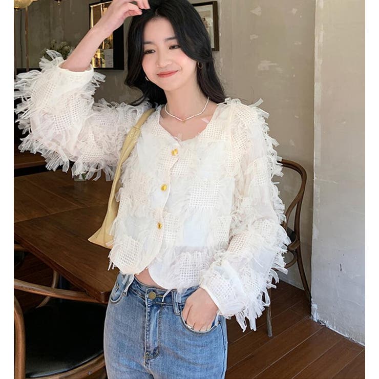 チュール フリル ショートカーディガン | Bifrost | 詳細画像12 