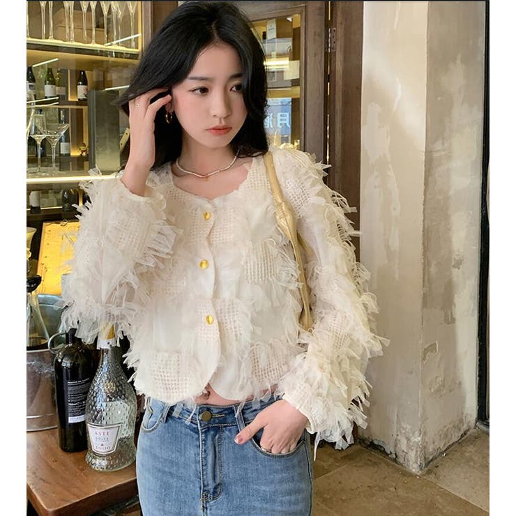 チュール フリル ショートカーディガン | Bifrost | 詳細画像13 