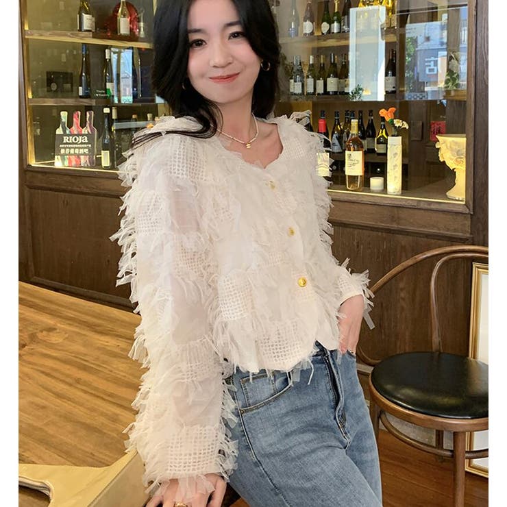 チュール フリル ショートカーディガン | Bifrost | 詳細画像14 