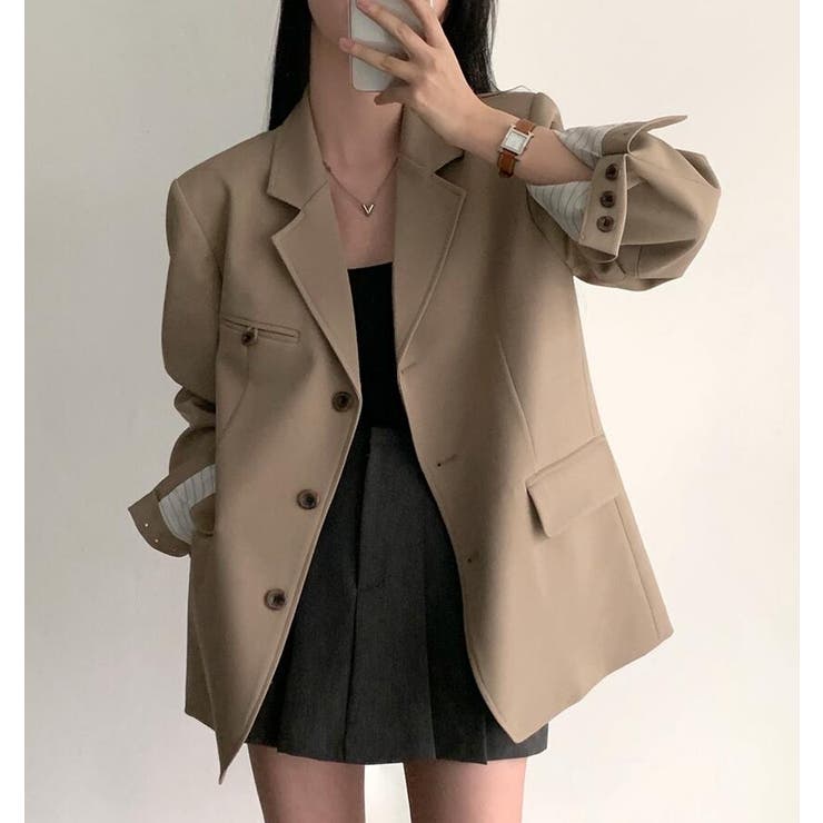 ストライプ ライナー テーラードジャケット[品番：UZ000012372