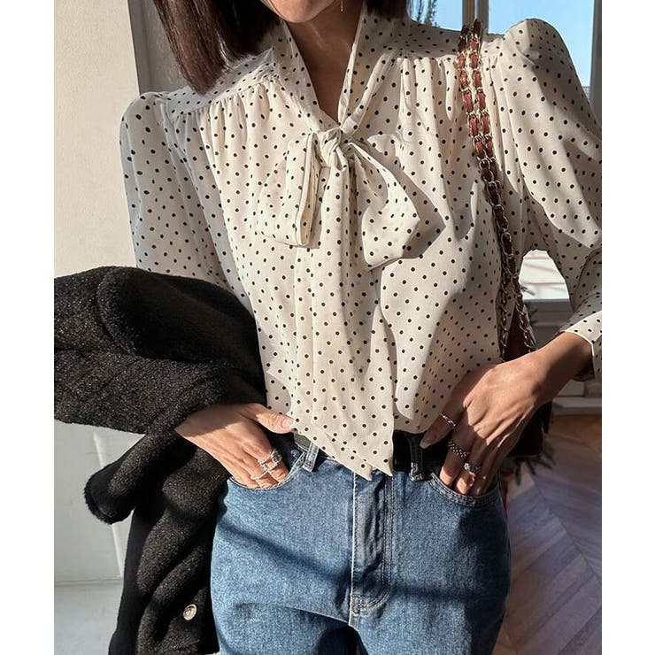 ドット ネックリボン ブラウス | Bifrost | 詳細画像2 