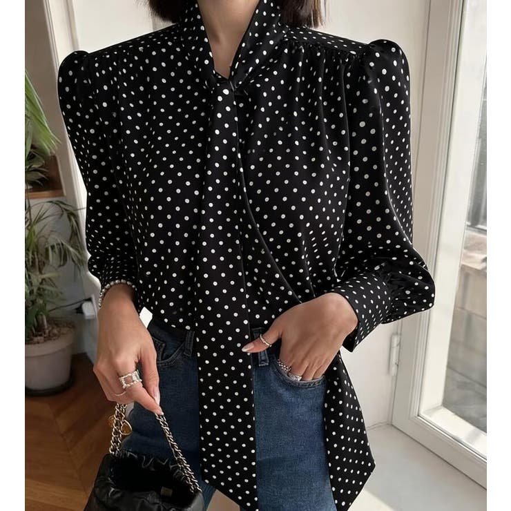 ドット ネックリボン ブラウス | Bifrost | 詳細画像4 