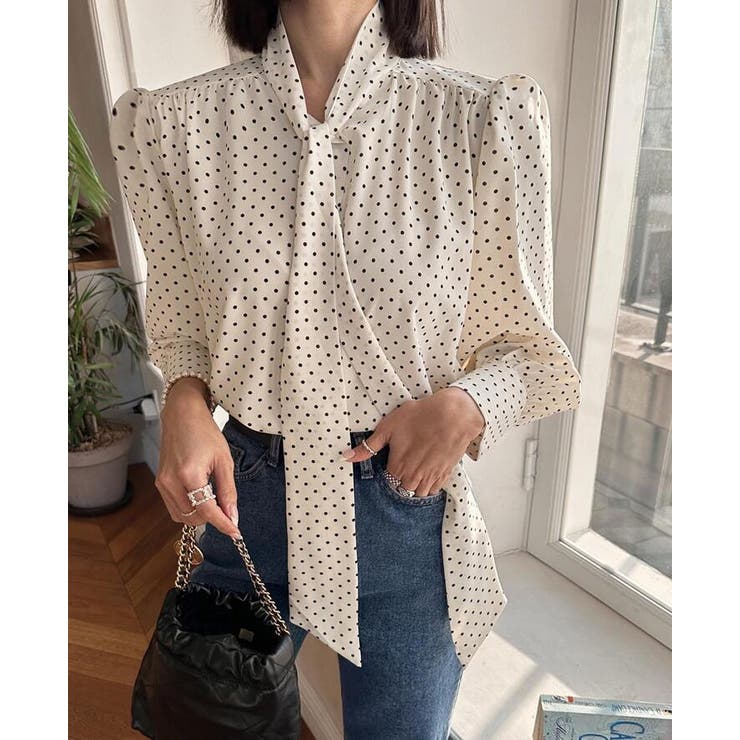 ドット ネックリボン ブラウス | Bifrost | 詳細画像5 