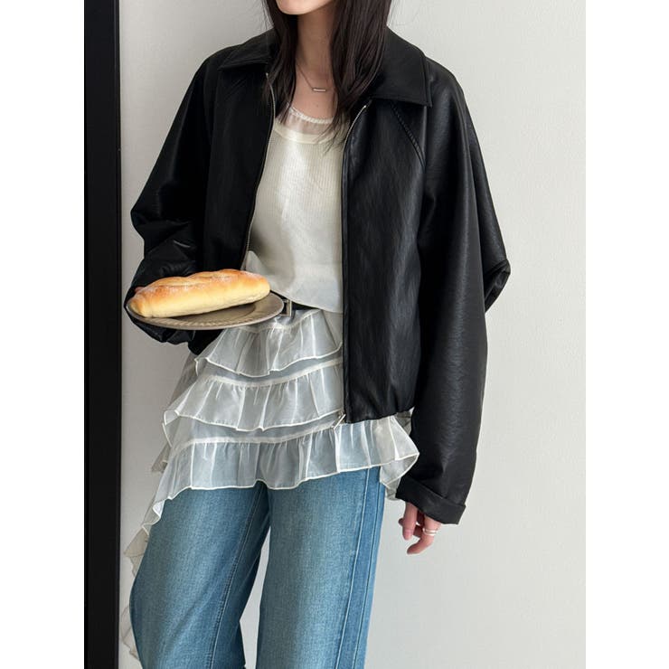 フレンチ アシメフリル ノースリーブ トップス | Bifrost | 詳細画像4 