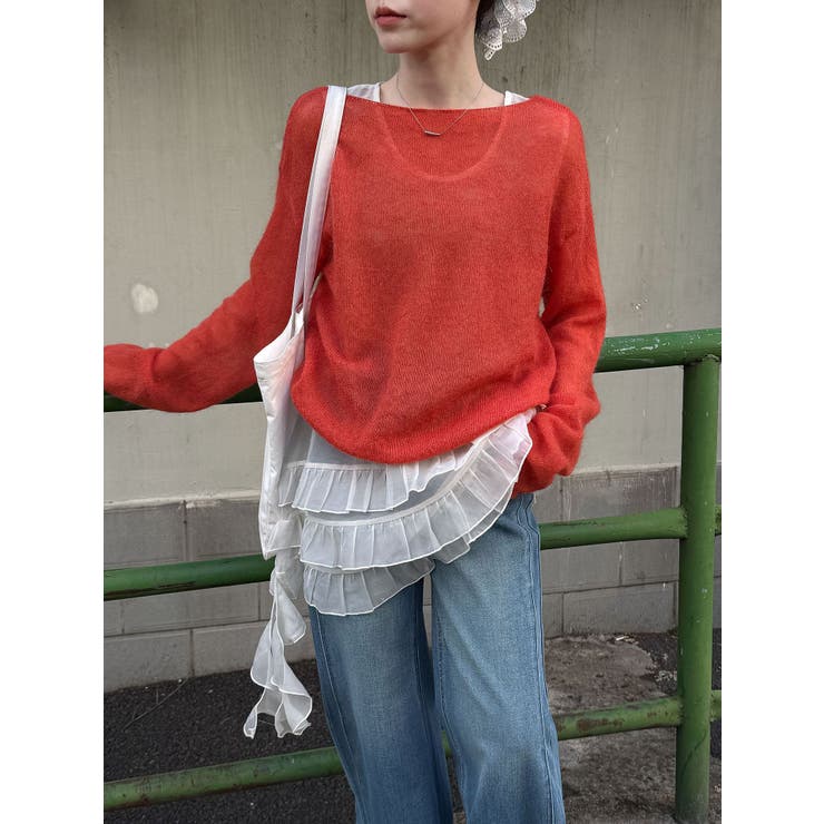 フレンチ アシメフリル ノースリーブ トップス | Bifrost | 詳細画像6 