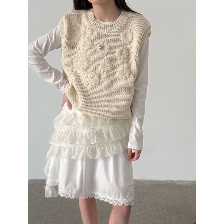 フレンチ アシメフリル ノースリーブ トップス | Bifrost | 詳細画像10 