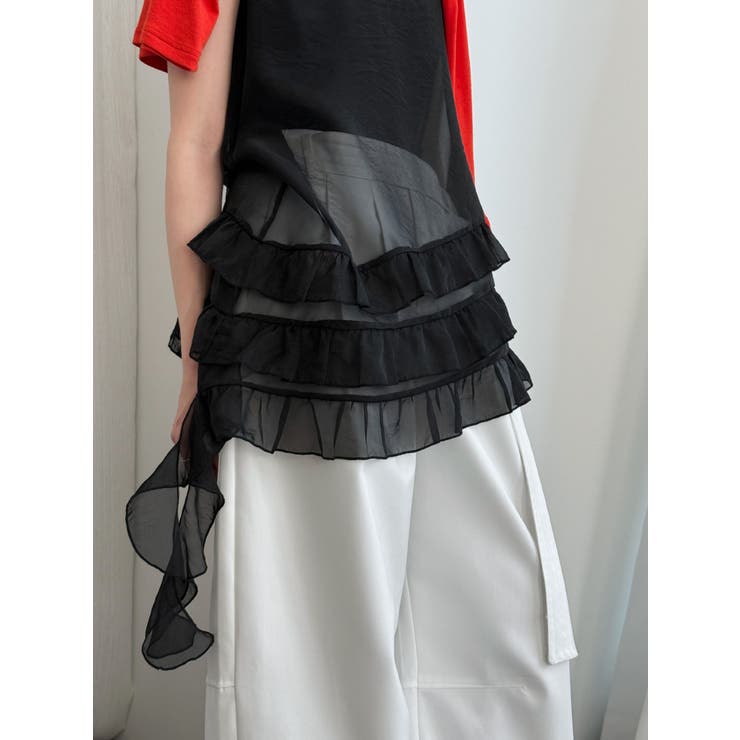 フレンチ アシメフリル ノースリーブ トップス | Bifrost | 詳細画像12 